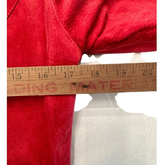 Bushwhacker USA Vintage 2-Piece Red Suede Jacket & Gaucho Short Set-New w/Tags - Picture 13 of 16